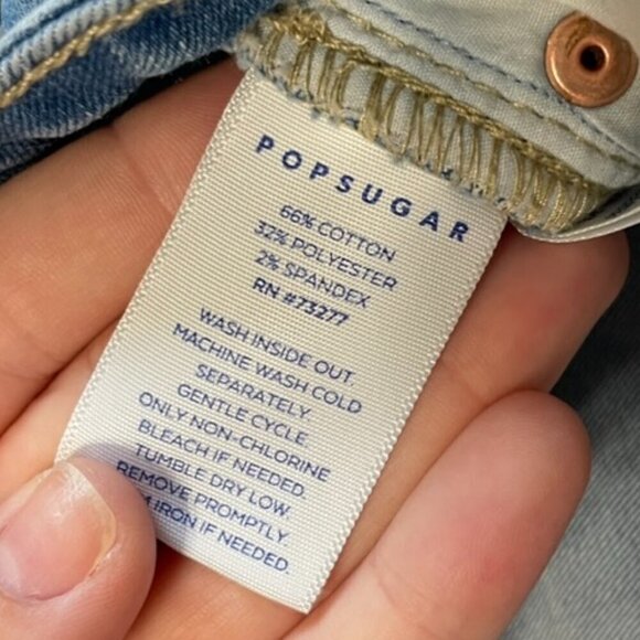 POPSUGAR Medium Wash Straight Leg High Rise Raw Hem Sz 10 W/ Tummy Control - Picture 4 of 8